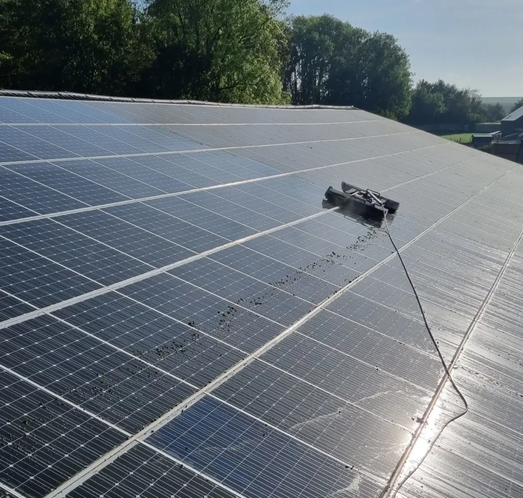 Commercial solar panel cleaning